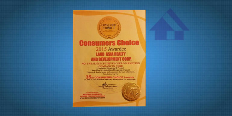 35th Consumer Choice Gold Seal of Quality 2015 certificate